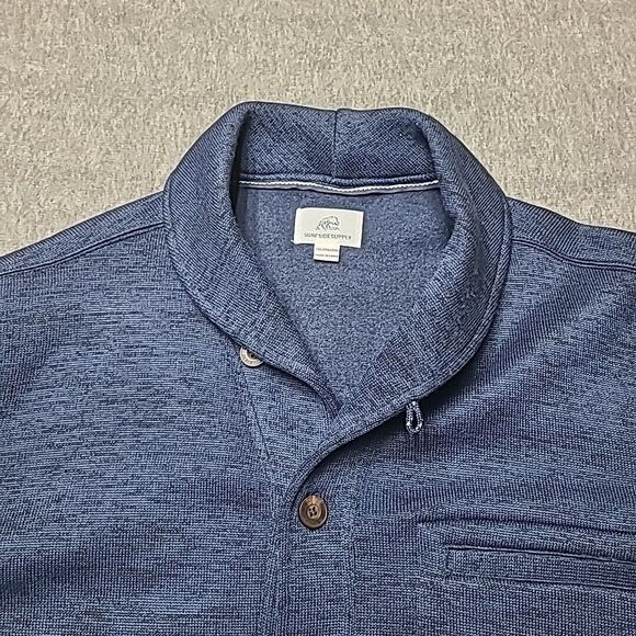 Surf Sidesupply Mens Fleece Jacket 2XL Blue Button Up Pockets Outdoor Sweatshirt - Picture 5 of 10